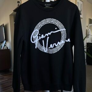Versace Black and White Crewneck Sweater